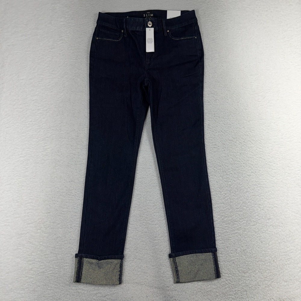 White House Black Market Women's Blue Mid Rise Skinny Ankle Jeans 4 (28x27) NWT